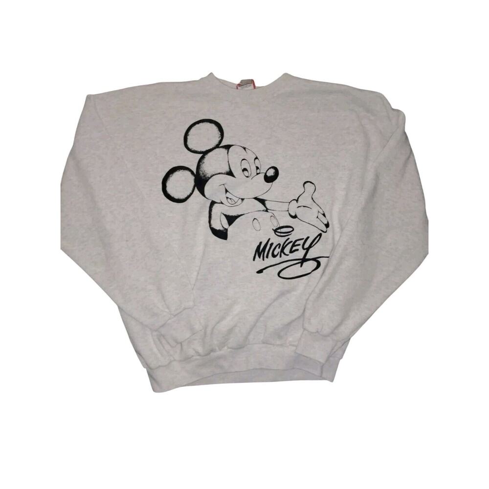 D11-Vintage '90s Made In USA Mickey Mouse Drawing 2XL Pullover Sweatshirt